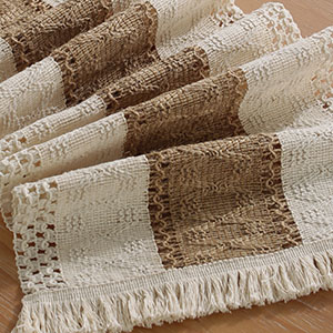 Long Cotton Linen Farmhouse Macrame Boho Stripe Table