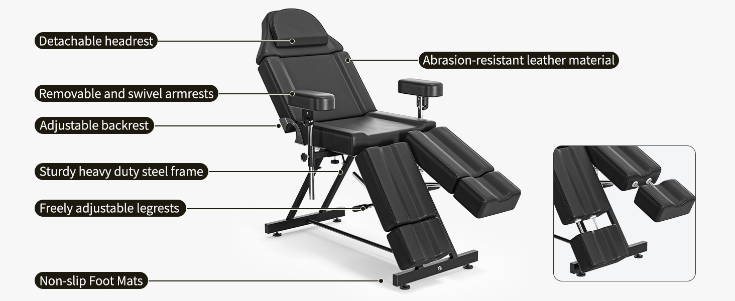 ABTSalon Tattoo Chair Lash Bed Esthetician Bed Massage