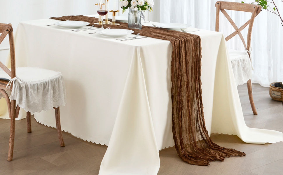 10 Pack Brown Cheesecloth Table Runners 10ft Wide Gauze