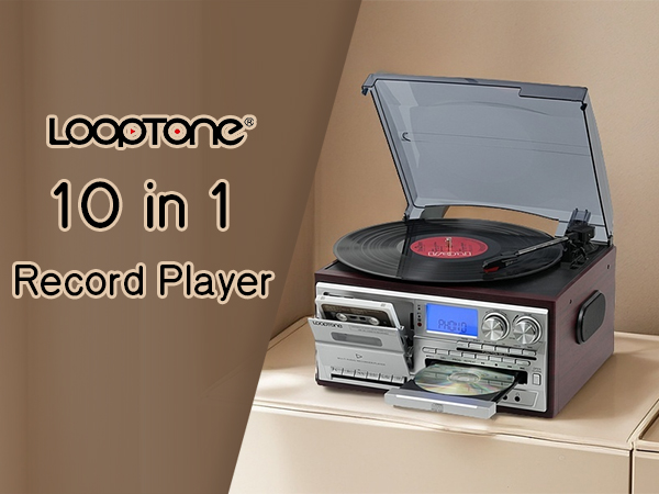 Amazon.com: LoopTone Vinyl Record Player 10 in 1 3 Speed