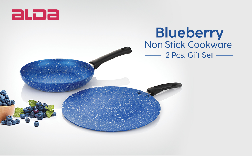 Non Stick Blueberry Cookware Sets 2pcs Gift Set