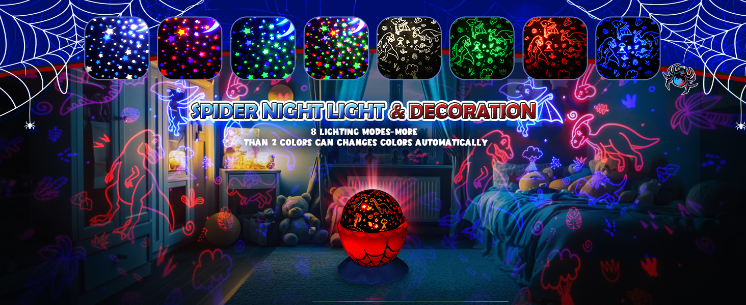 spider night light for kids