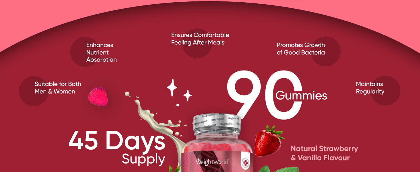 Probiotic Gummies with Prebiotic - 90 Tasty & Vegan Gummies - 2000 Million CFU