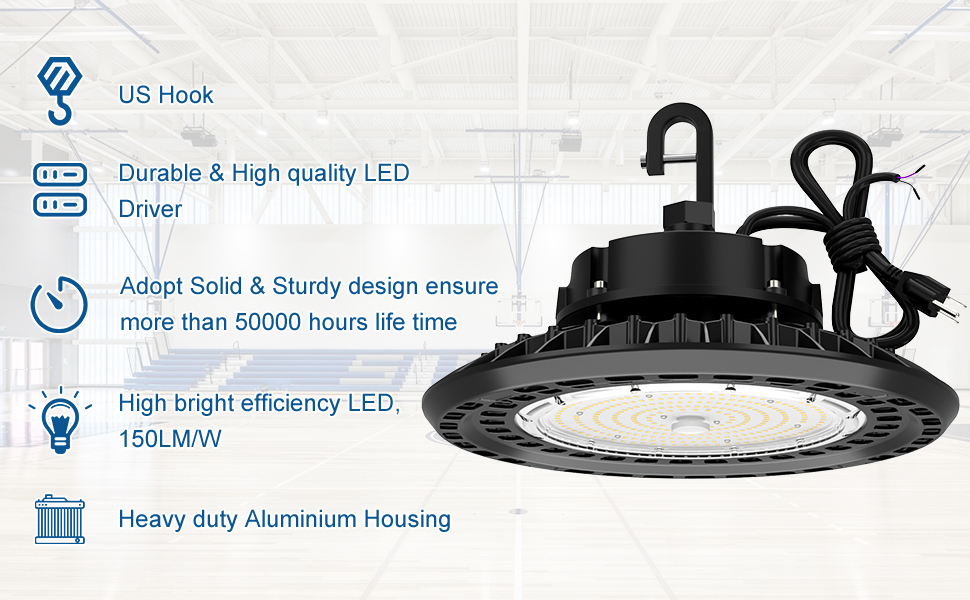 G GJIA LED High Bay Light Super Bright Dimmable AC100277V 150W 22500LM