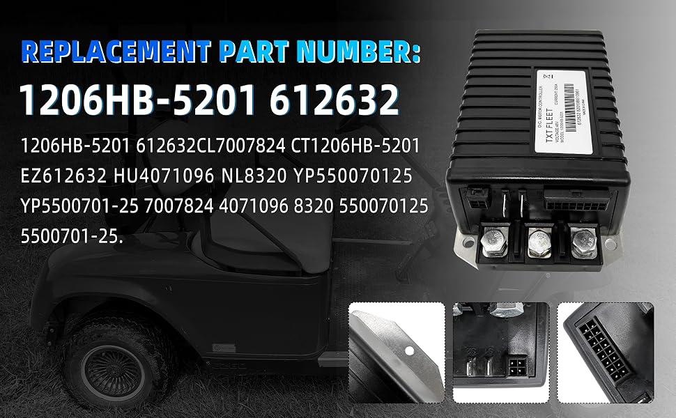 1206HB5201 Controller 48V 250A Compatible with Curtis EZGO