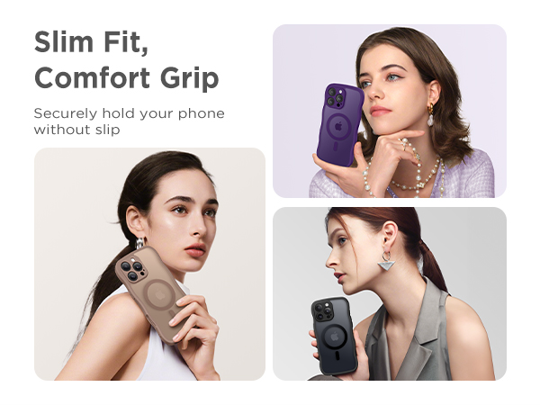 Translucent Phone Case, Pink Shockproof Protective Cover Shockproof Phone Case for iPhone 16 Pro Max