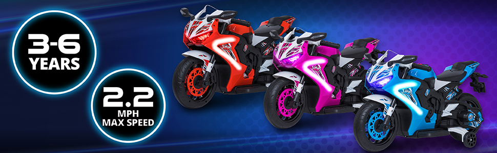 Kid Trax 6V Glow Motorcycles