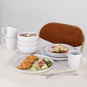 WHITE DINNERWARE SET