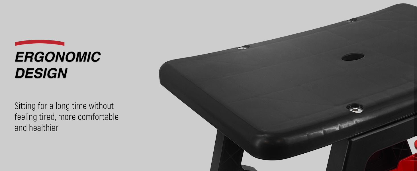 AgiiMan Rolling Mechanic Stool 300 LBS Capacity Detailing