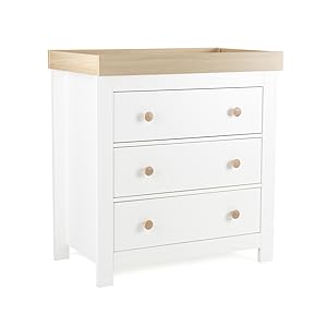 The Luna Dresser has a removable changing top so it can be used as a chest of drawers