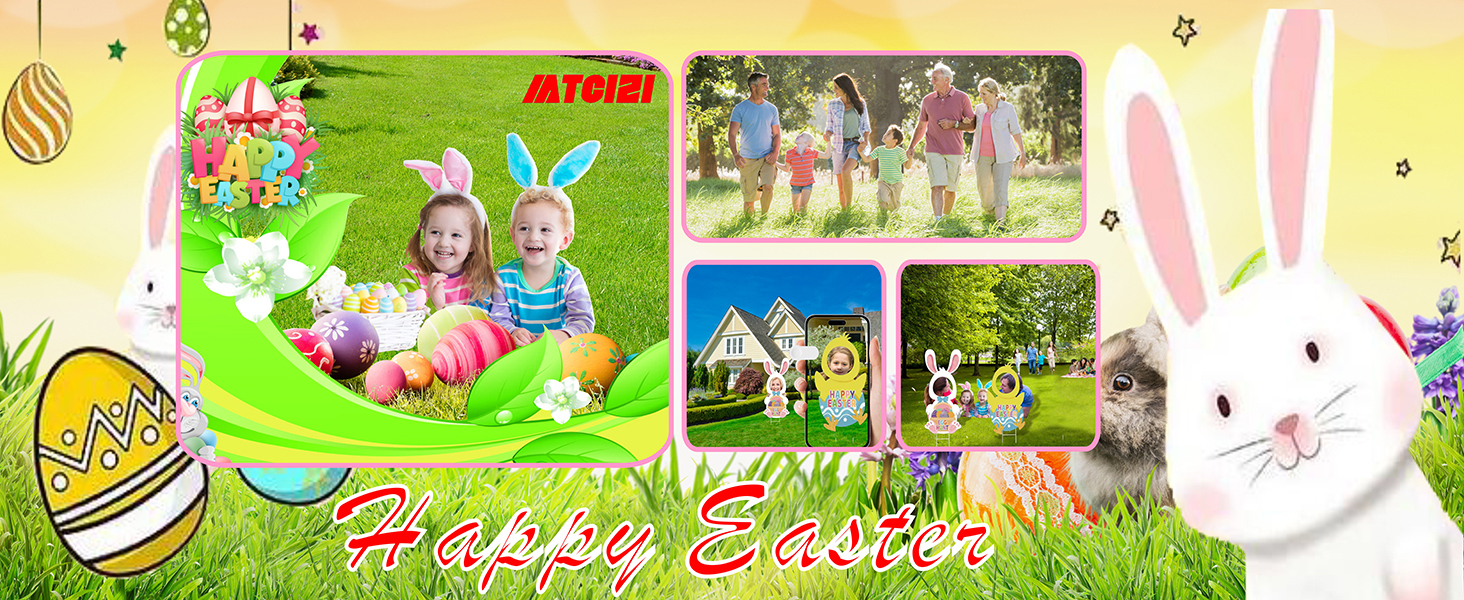 Easter Face Yard Sign Outdoor Decorations, Waterproof