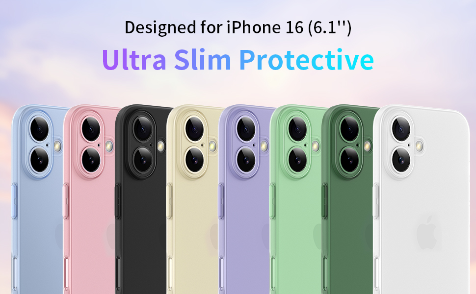 Ultra Slim (0.3mm) Case for iPhone 16 6.1inch, Never