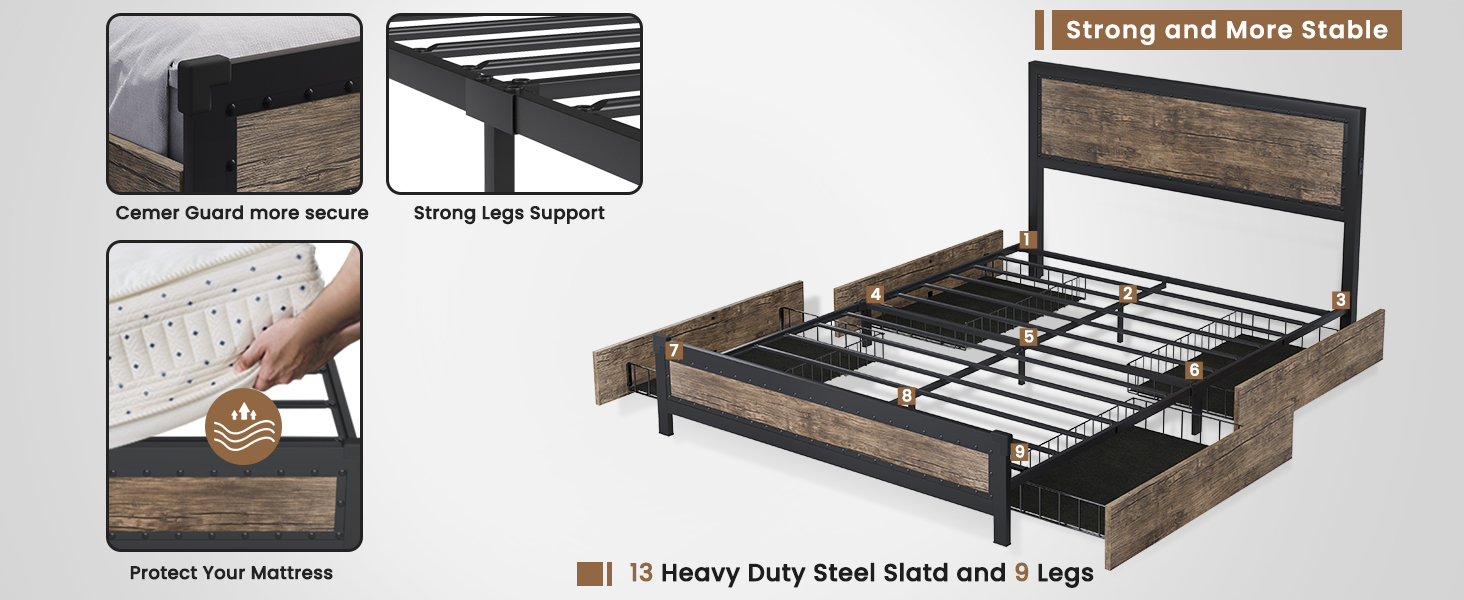 Bed Frame with USB Ports