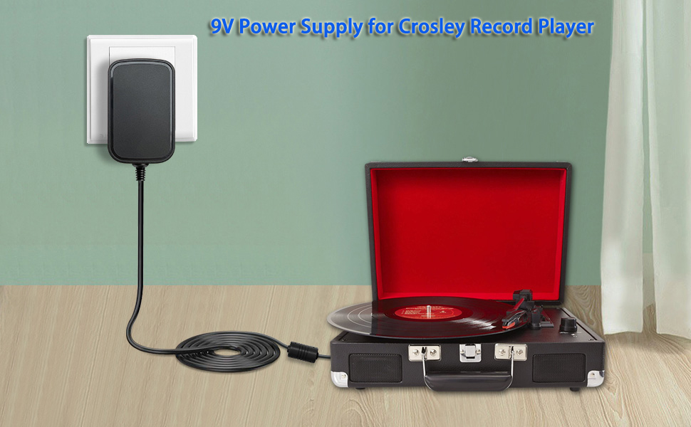 for Crosley Record Player Power Cord UL Certificates, 9V 2A