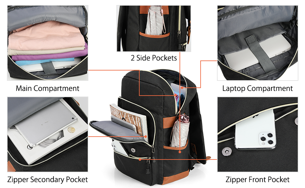 Laptop Backpack 15.6inch School Backpack for Women Men Waterproof