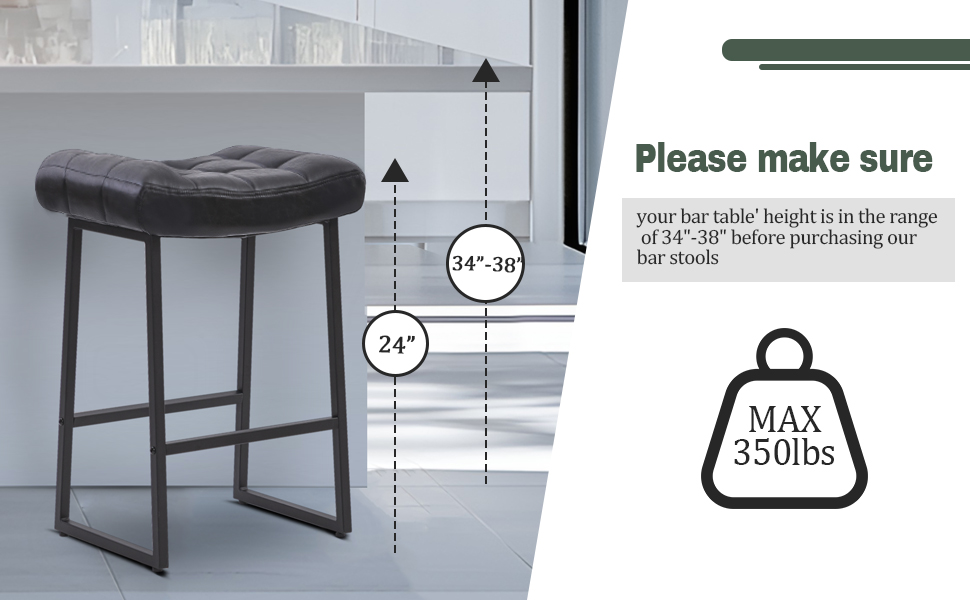 RNKSFX Counter Height Black Bar Stool for Kitchen Counter