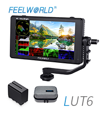 「5stars」FEELWORLD LUT6 ケージ付き FEELWORLD LUT6 6 Inch 2600nits HDR/3D LUT Touch Screen DSLR