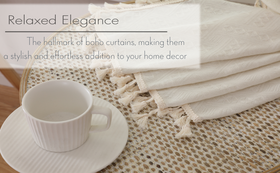 Joydeco Boho Curtains 2 Panels, Boho Curtains for Living