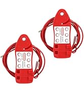 HiLKCO 2 Pack Lockout Tagout Cable,3/20' Diameter,6.5ft Length Adjustable Steel OSHA Compliant CBL04