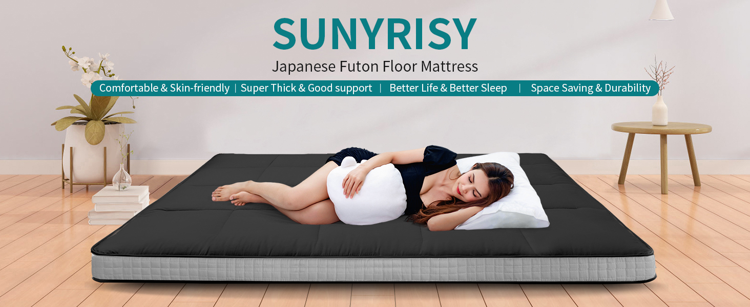 SUNYRISY 5" Japanese Floor Mattress Futon Mattress Full