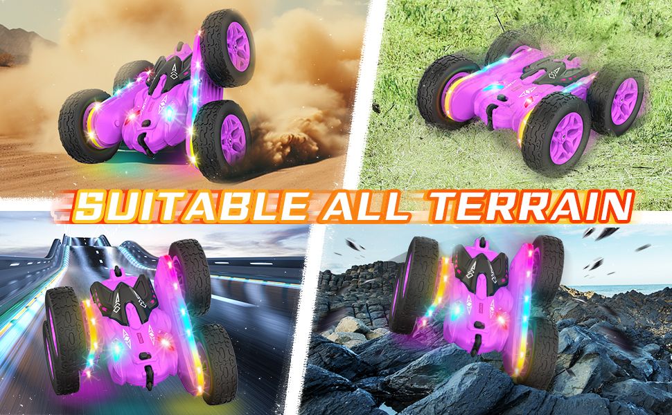 Terucle Remote Control Car, Rc Cars Stunt Car Toys New Upgraded Strip