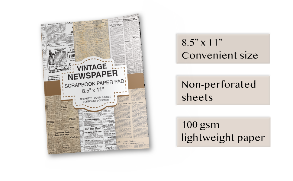 vintage paperさま　ご確認用 Vintage - Patterned Cardstock Paper Pad - Double Sided - A2