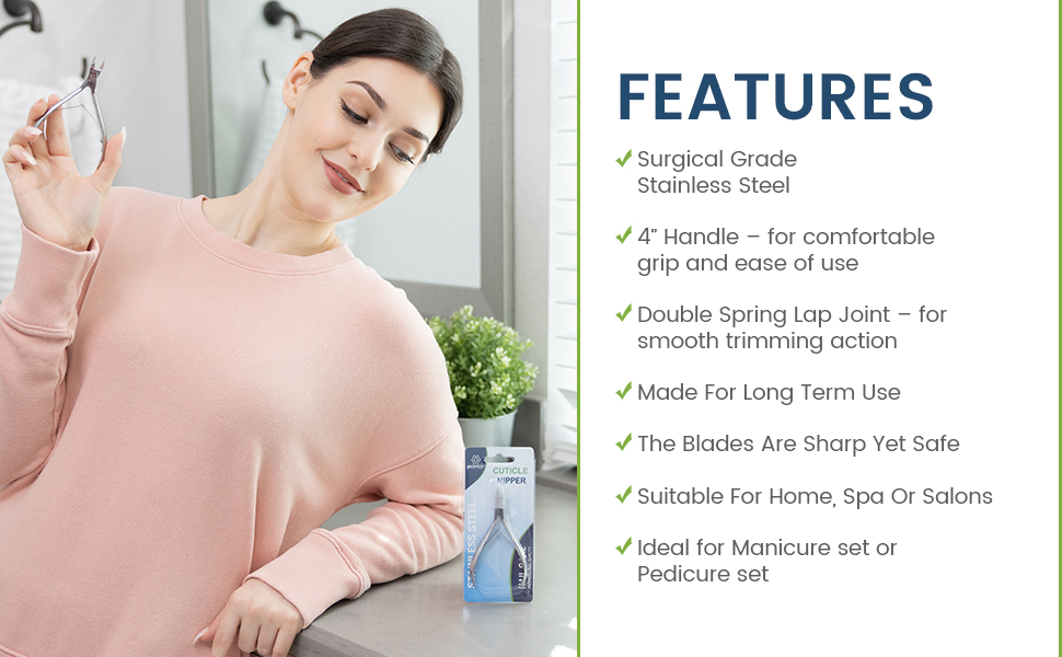 Mamjy Surgical grade stainless steel cuticle cutter cuticle remove cuticle nipper