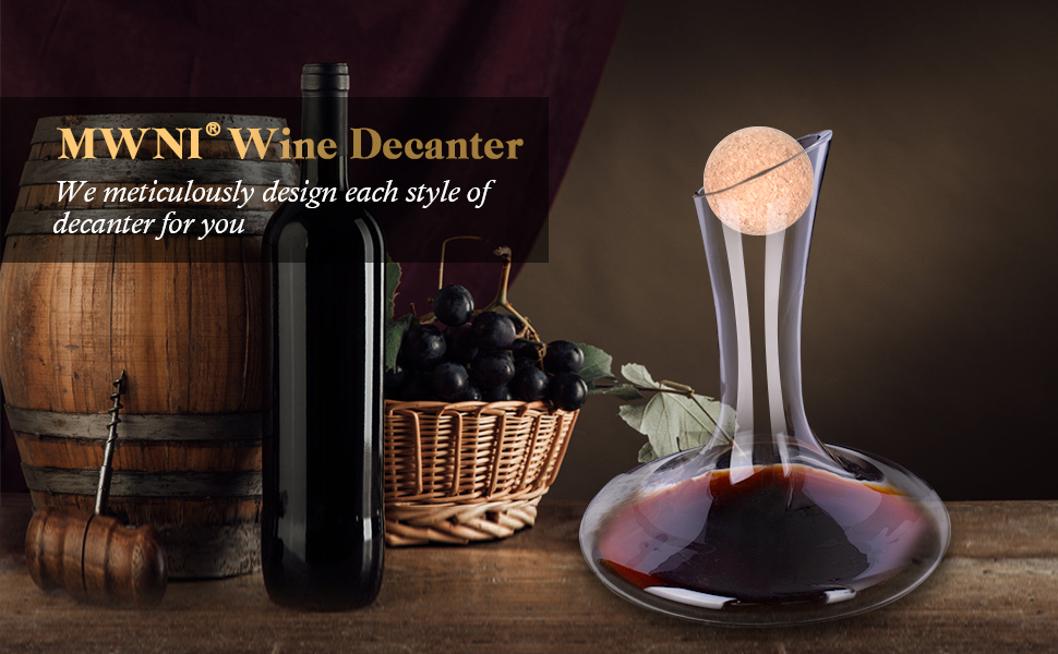 MWNI Wine Decanters and Carafes,LeadFree Crystal Wine Decanter Set