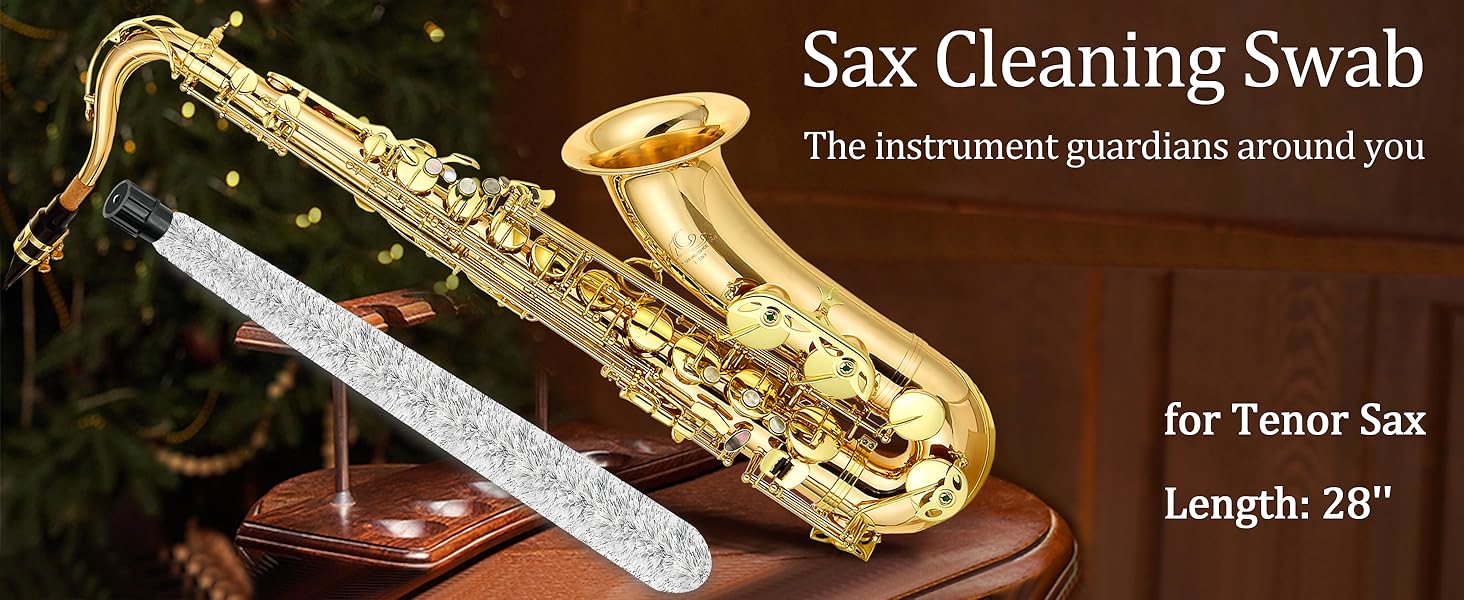Tenor Saxophone Cleaning Swab, Tenor Sax Pad Saver Brush