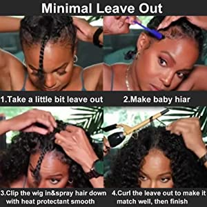 adula V Part Kinky Straight Wig Human Hair Glueless No Leave Out Upgraded U Part Wigs for Women