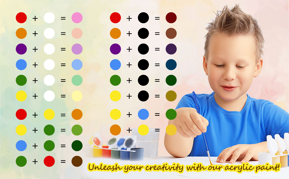 Cacolor Washable Paint for kids, 280 Pcs Mini Acrylic Paint