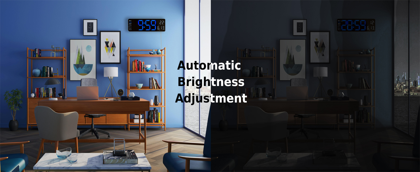 Opis Clock 1 (XL Blue & White) – Extra L... 18 Opis Clock 1 Big LED Clock with automatic brightness adjustment