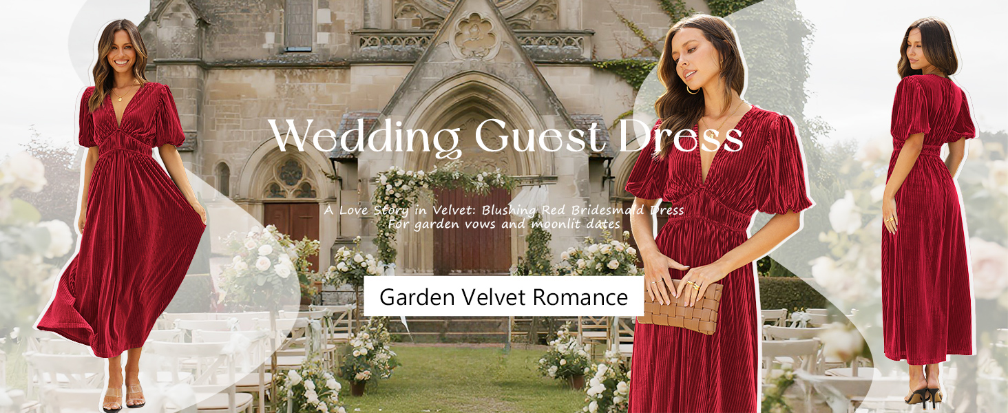 Red Wedding Guest Dress for Women