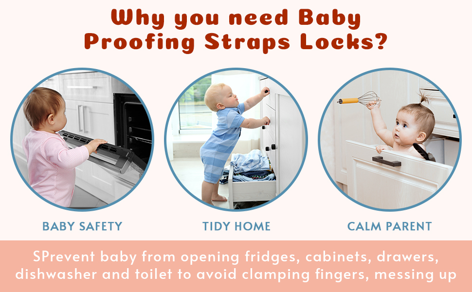 Jiasifu Child Safety Cupboard Locks,6 Pack Adjustable Baby Cupboard