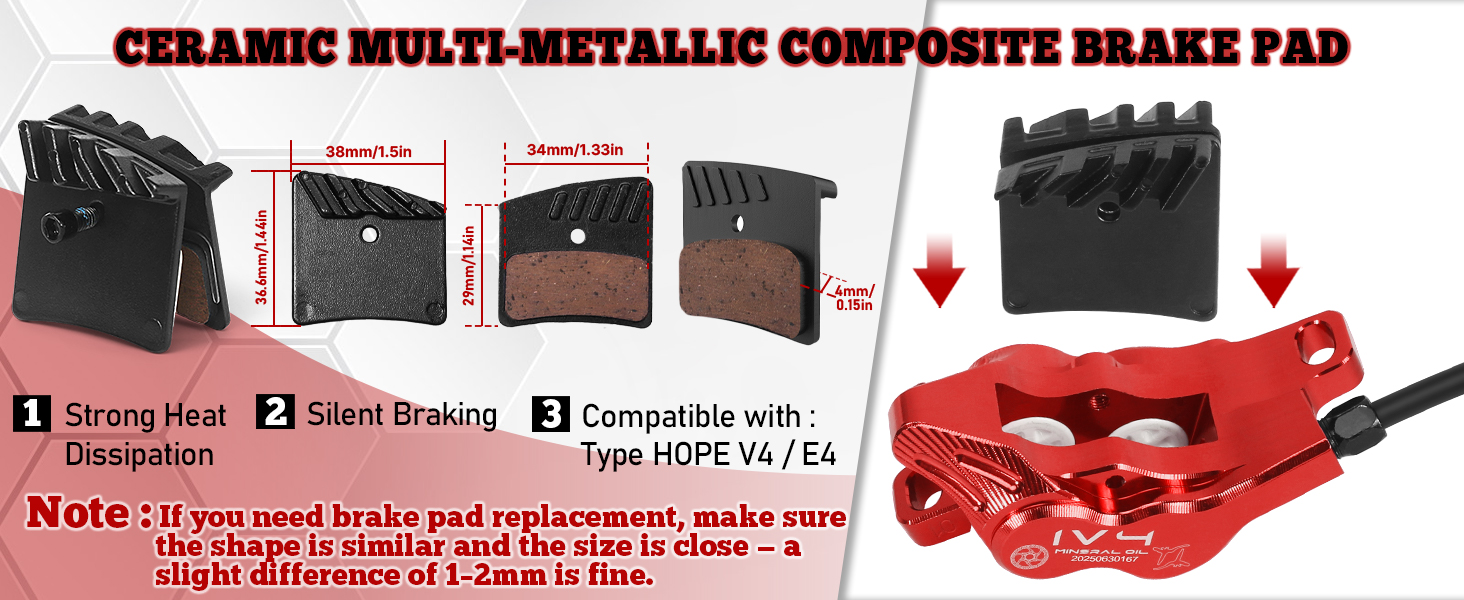 IIRPO IV4  brake pad specification