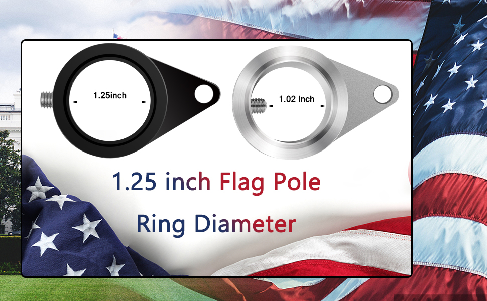 Flag Pole Rings, Aluminum Alloy Flagpole Rings 360° Rotating Anti Wrap Flag