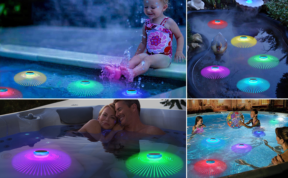 Floating Pool Lights, Solar Pool Lights with RGB Color