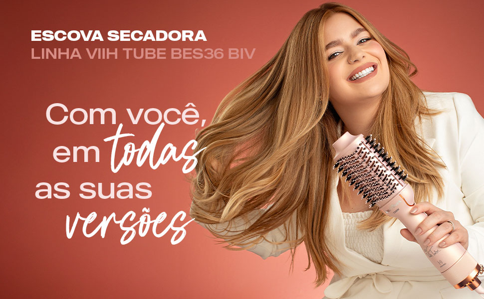 Escova Secadora Britânia Bivolt 1300W 4 em 1 Infrared BES36 Viih Tube