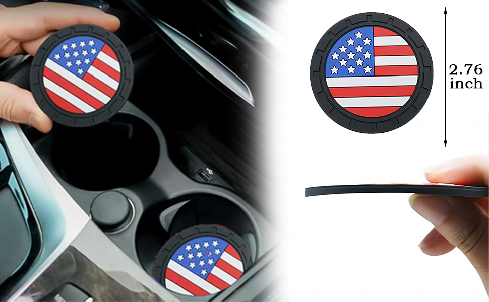 American Flag License Plate Frame(2Pack) with Coasters(2Pcs
