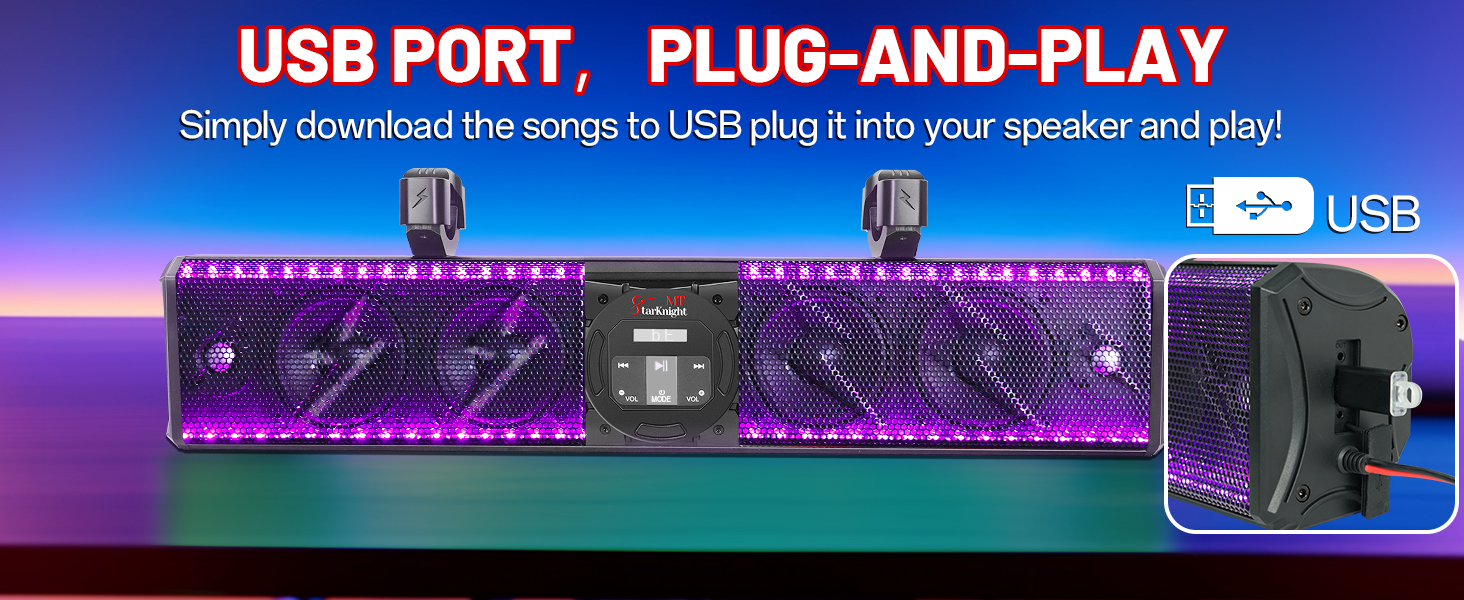 golf cart sound bar with buletooth