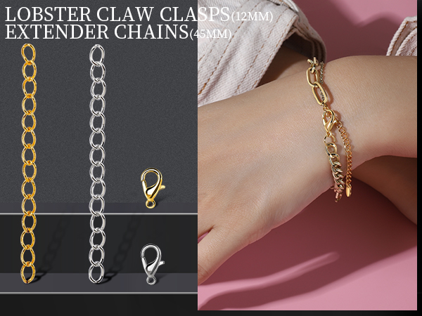 Lobster Clasps & Extender Chains for Necklace/Bracelet