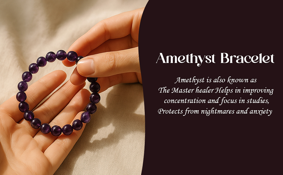 Clear Quartz Amethyst Rose Quartz Crystal Stone Bracelet 