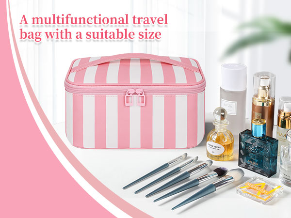 stripes makeup bag
