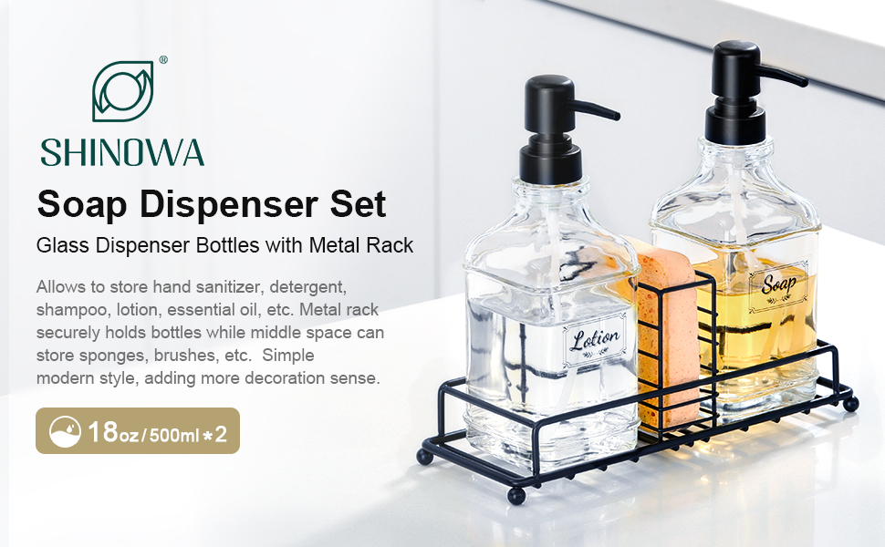 soap dispenser set with stand