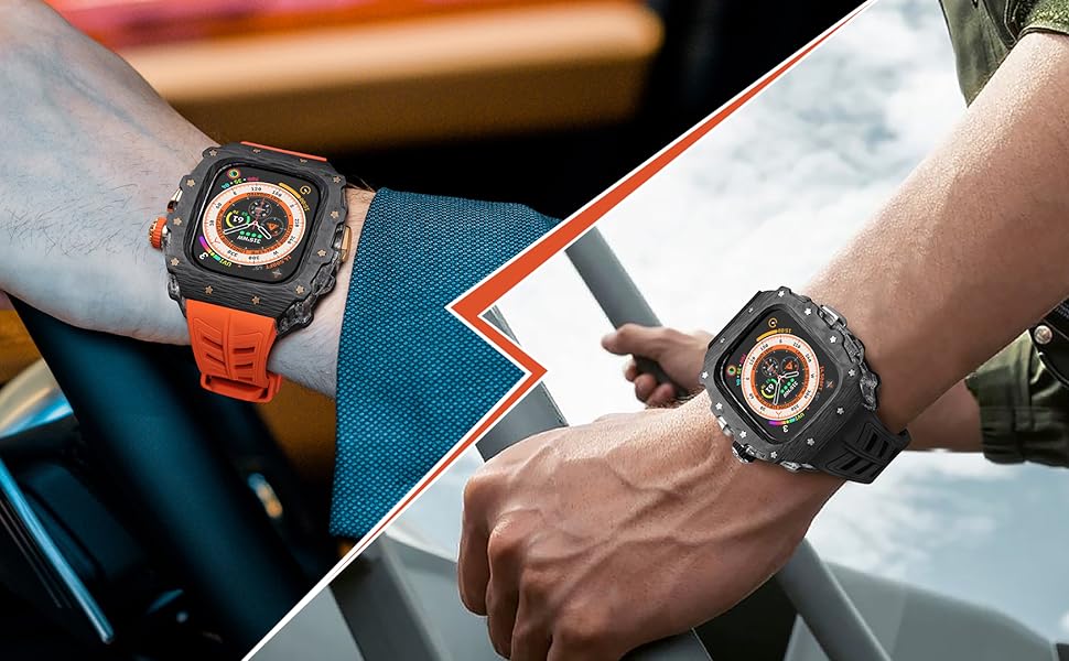 アップルウォッチ  Ultra 49mm用ケースカーボンファイバー カスタム Apple Watch apple watch アップルウォッチ ULTRA ウルトラ 49mm
