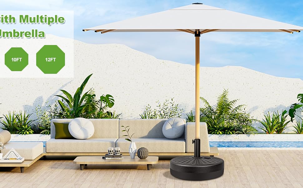 LASTOOLS Umbrella Base Stand,Patio Umbrella Base Water & Sand Filled Weighted Base