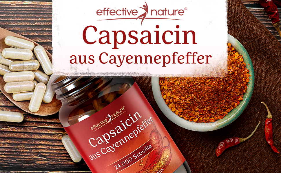 Capsaicin Kapseln aus CayennePfeffer 60 Stk. Hochdosiert mit 590