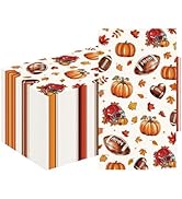 Yoyuspy Football Themed Fall Napkins - 100PCS Fall Paper Napkins Disposable for Birthday Baby Sho...