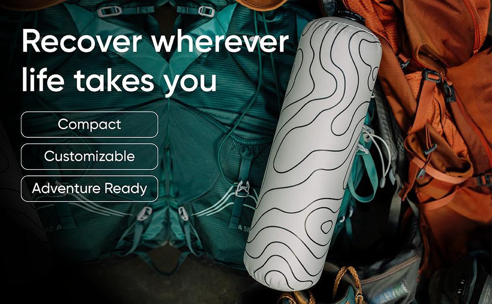 Mobility Nomad, inflatable foam roller for muscle recovery during travel and outdoor adventure