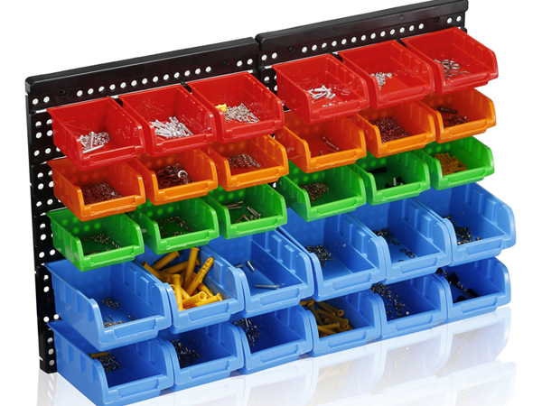 Amazon.com: RIVTUN Wall Mounted Storage Bins Parts Rack 4